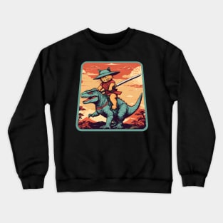 Cat riding dinosaur Crewneck Sweatshirt